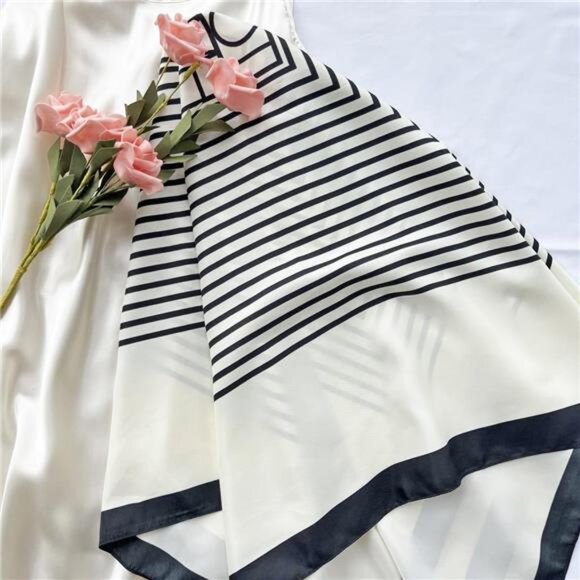 Silk Like Head Scarf for Women - Satin Large Hair Scarves - 35" Square - Picture 3 of 7